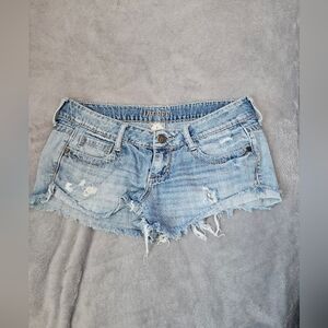 Decree Light Blue Ripped Jean Shorts